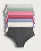 image 1 of F&F Girls 7-Pack Cotton Rich Ribbed Glitter City Print Short Knickers in Multi
