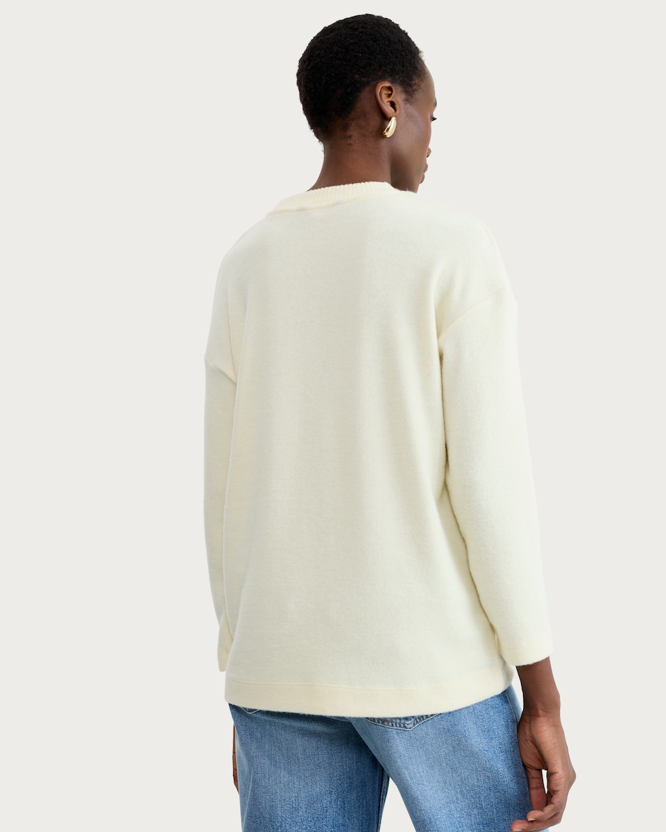 image 1 of F&F Textured Long Sleeved Jumper in Yellow