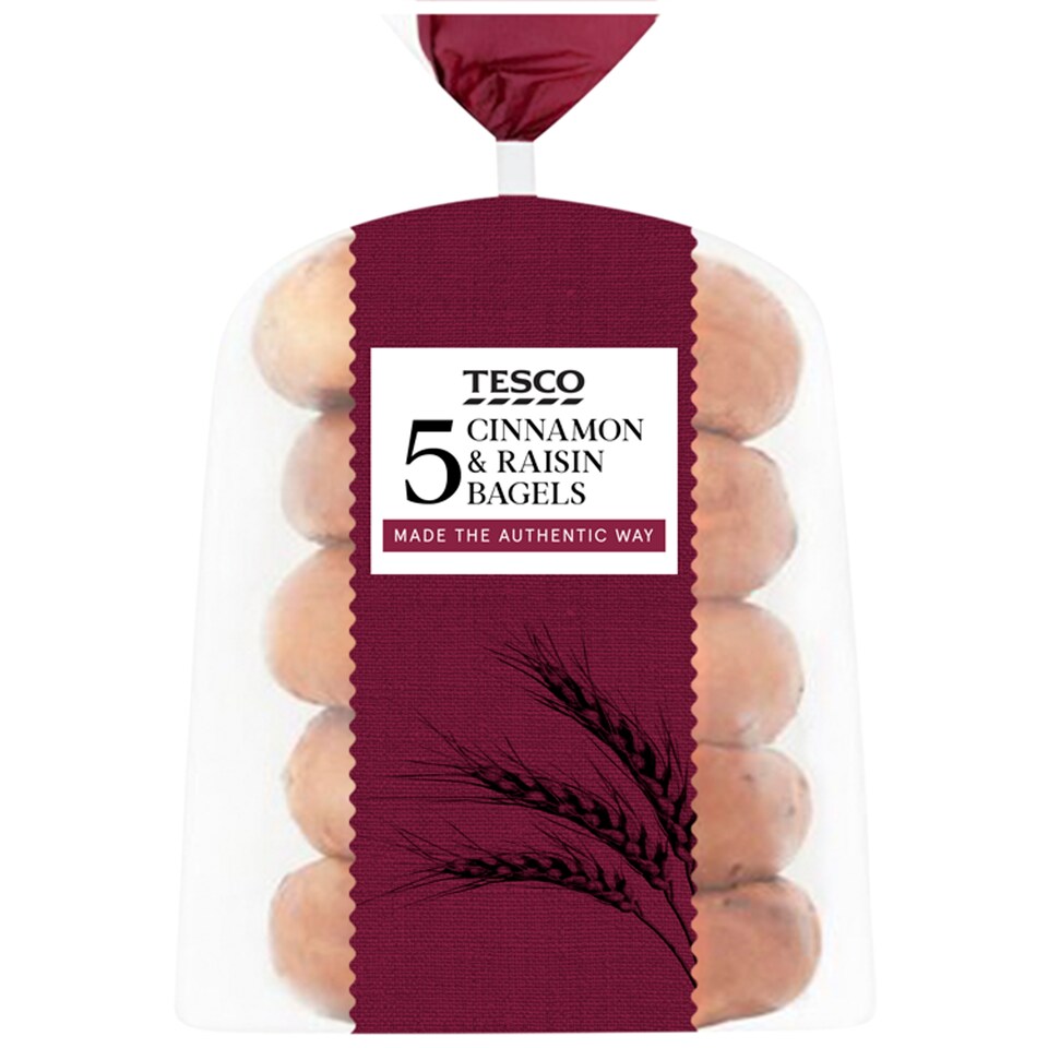 Tesco 5 Cinnamon And Raisin Bagels
