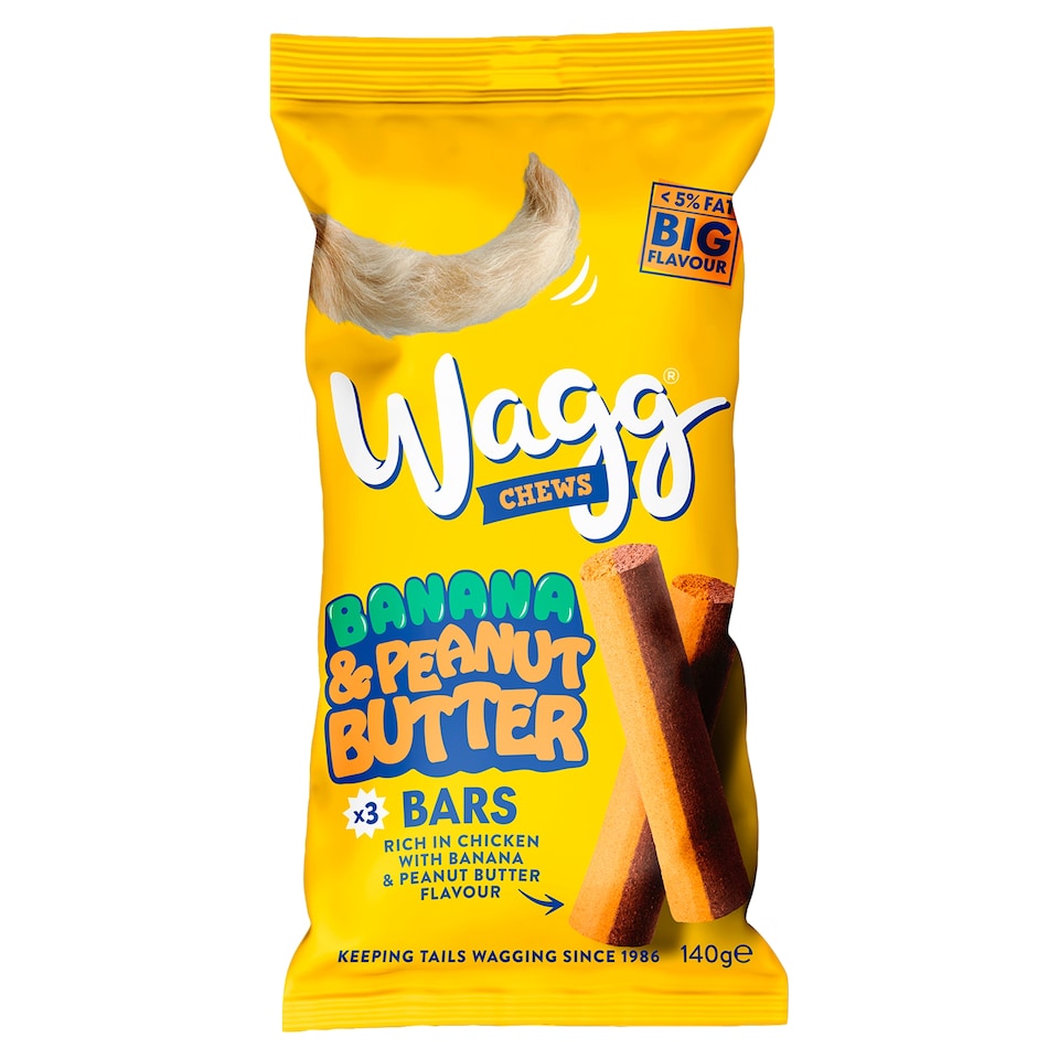 Wagg Dog Chews Banana & Peanut Butter Bars 140g