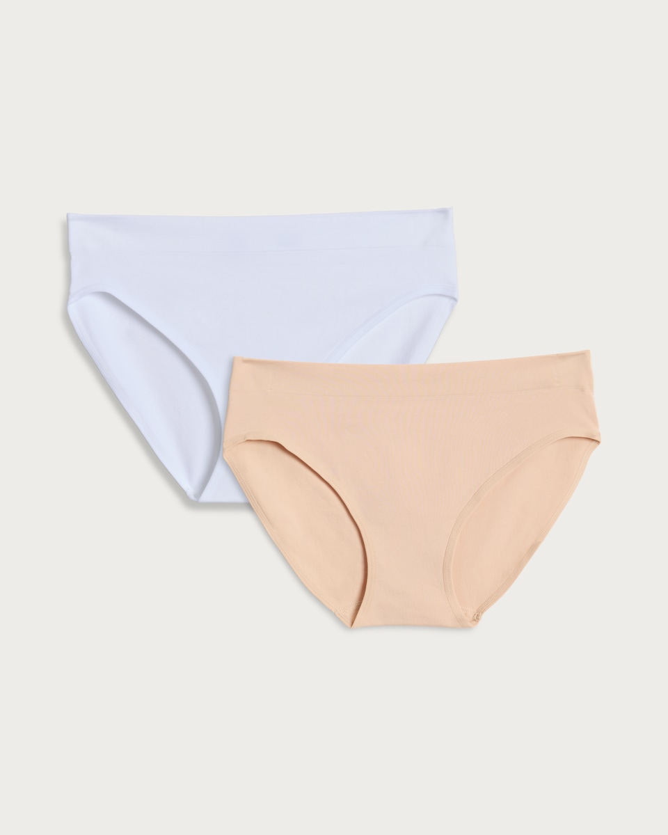 image 1 of F&F 2-Pack Contour High Leg Seamfree Knickers  in Nude