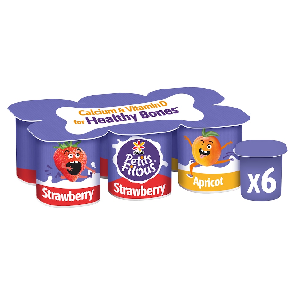 image 1 of Petits Filous Strawberry And Apricot Fromage Frais 6 X47g