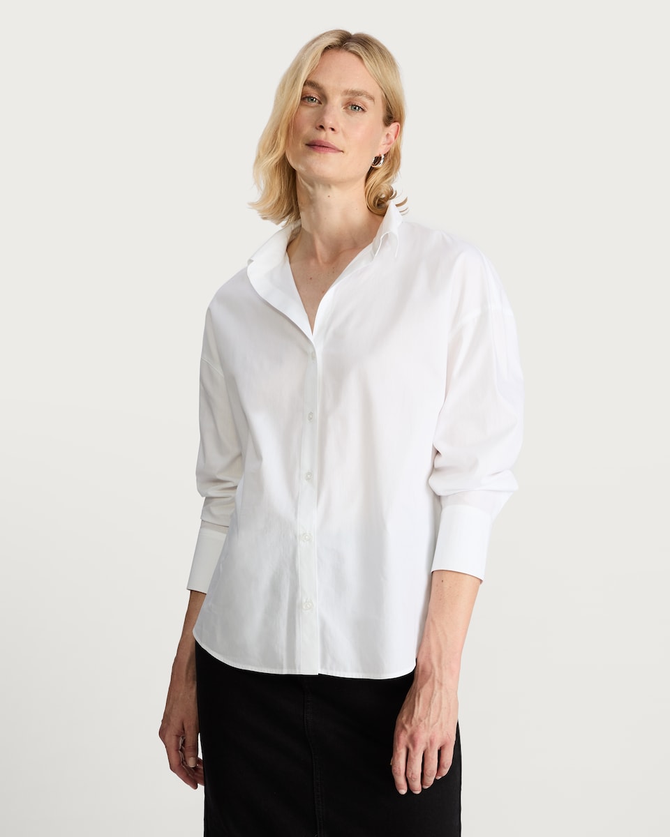 image 1 of F&F Pure Cotton Button Up Long Sleeved Shirt in White