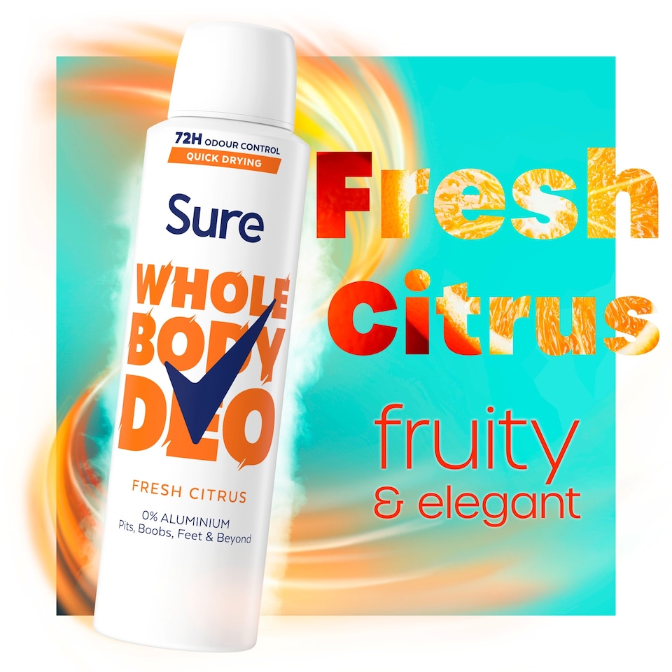 image 1 of Sure Women Fresh Citrus Whole Body Deodorant Spray 72h Odour Control 150ml