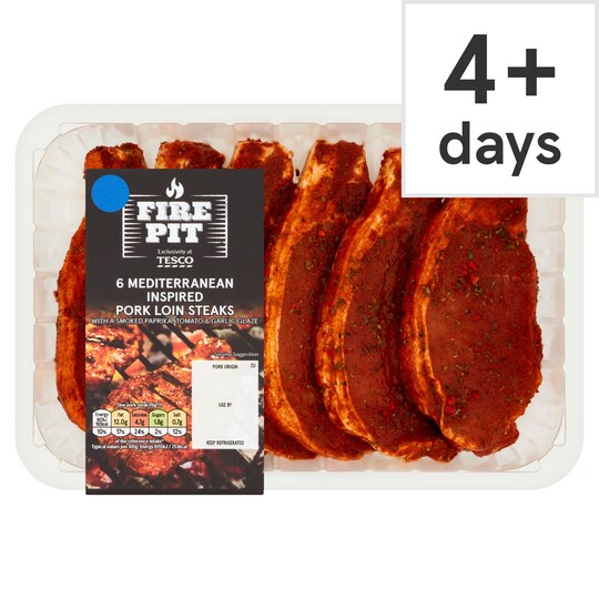 Tesco 6 Mediterranean Inspired Pork Loin Steaks 600G