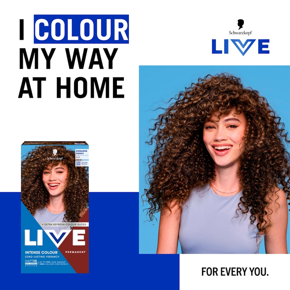 image 1 of Schwarzkopf LIVE Intense Colour 049 Cinnamon Cookie Butter Permanent Hair Dye