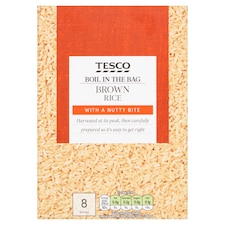 Tesco Easy Cook Brown Rice Boil In Bag 4 Pack 500G