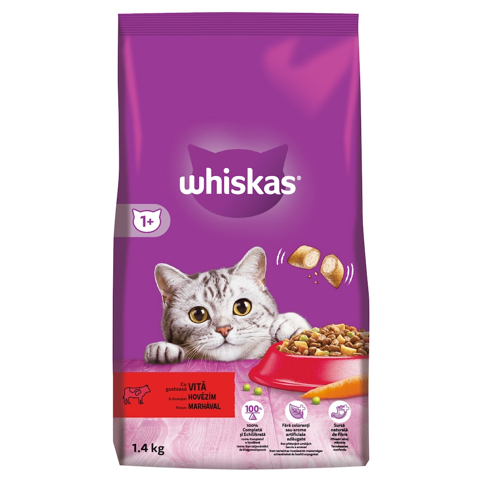 Whiskas 1+ with Excellent Beef 1.4 kg