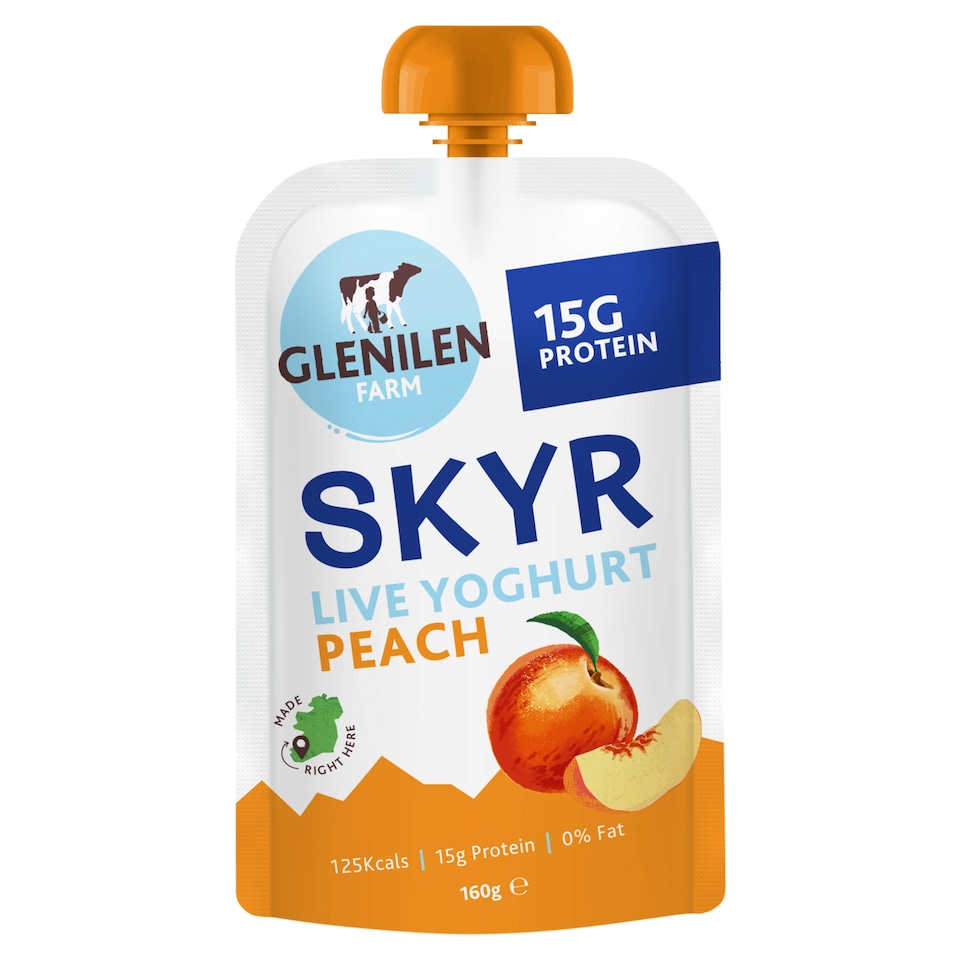 Glenilen Farm Peach SKYR Yoghurt Pouch 160g.