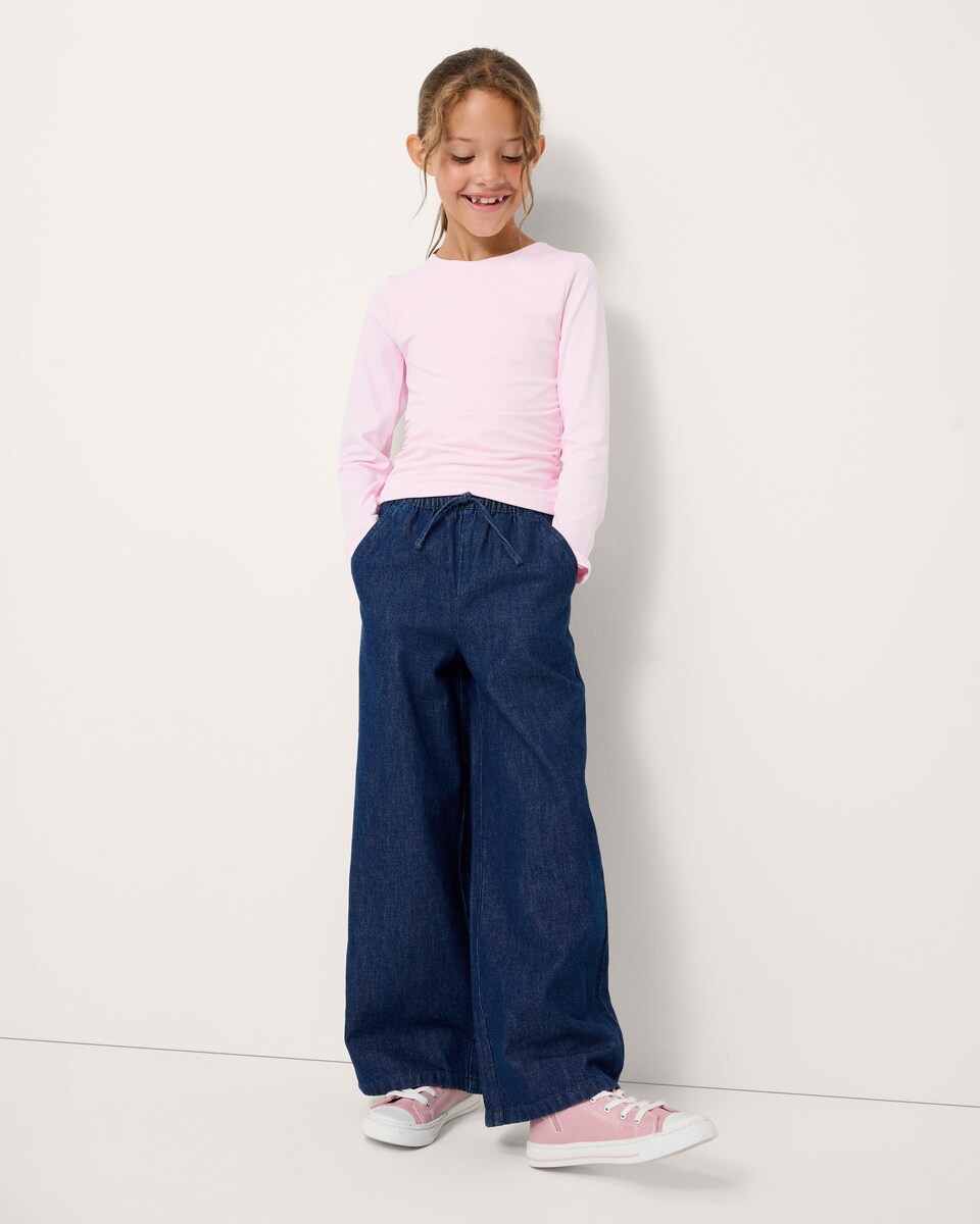 image 1 of F&F Girls Slinky Ruched Side Top in Pink