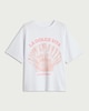 image 4 of F&F Pure Cotton Graphic Oversized T-Shirt in White