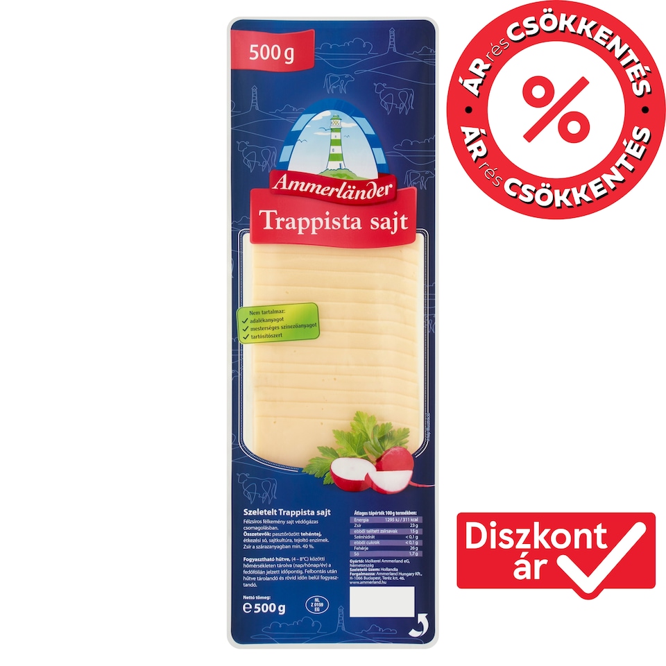 image 1 of Ammerländer Sliced Trappist Cheese 500 g