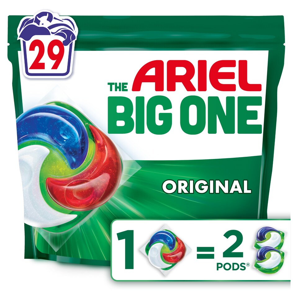 image 1 of Ariel The Big One Original Washing Liquid Pods 29 washes 1052.7g