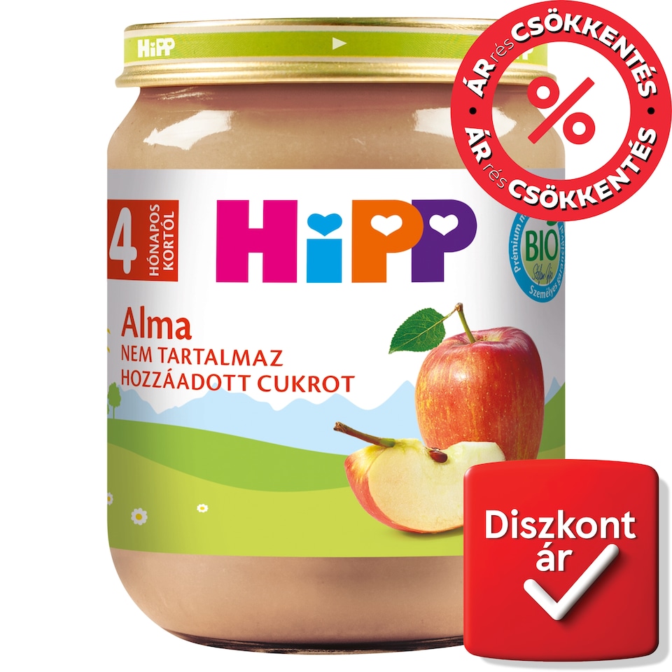 HiPP bio alma gyümölcsdesszert 4 hónapos kortól 125 g