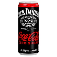 Jack Daniel's and Coca-Cola Zero 330 ml