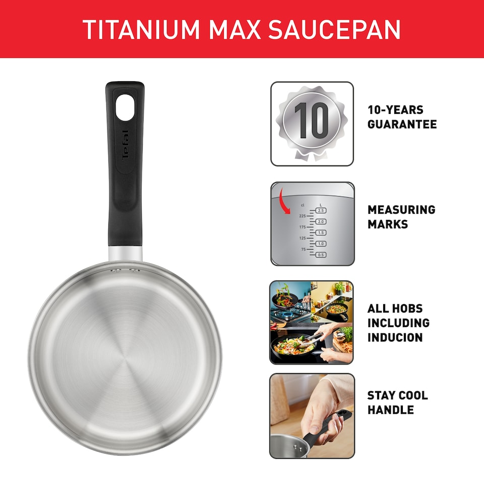 image 1 of Tefal Titanium Max Saucepan 18Cm