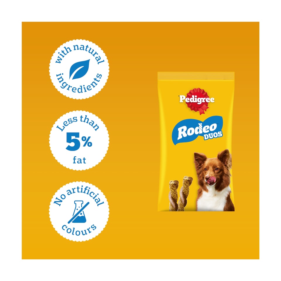 image 1 of Pedigree Rodeo Duos Dog Food Treats Beef & Cheese 7 sticks 123g
