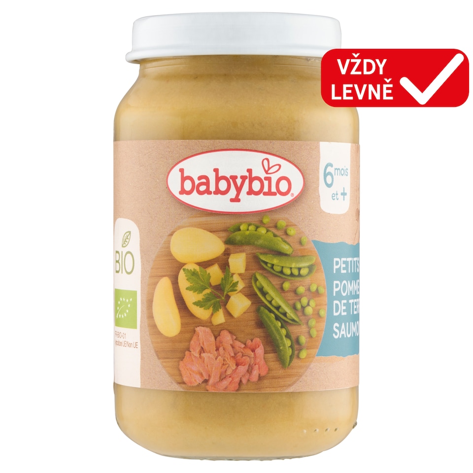 Babybio Bio příkrm hrášek brambory losos 200g