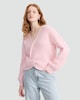 image 1 of F&F Knitted Twist Front Jumper with Wool in Pink