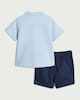 image 2 of F&F Baby 2-Piece Pure Cotton Shirt and Shorts Set in Blue