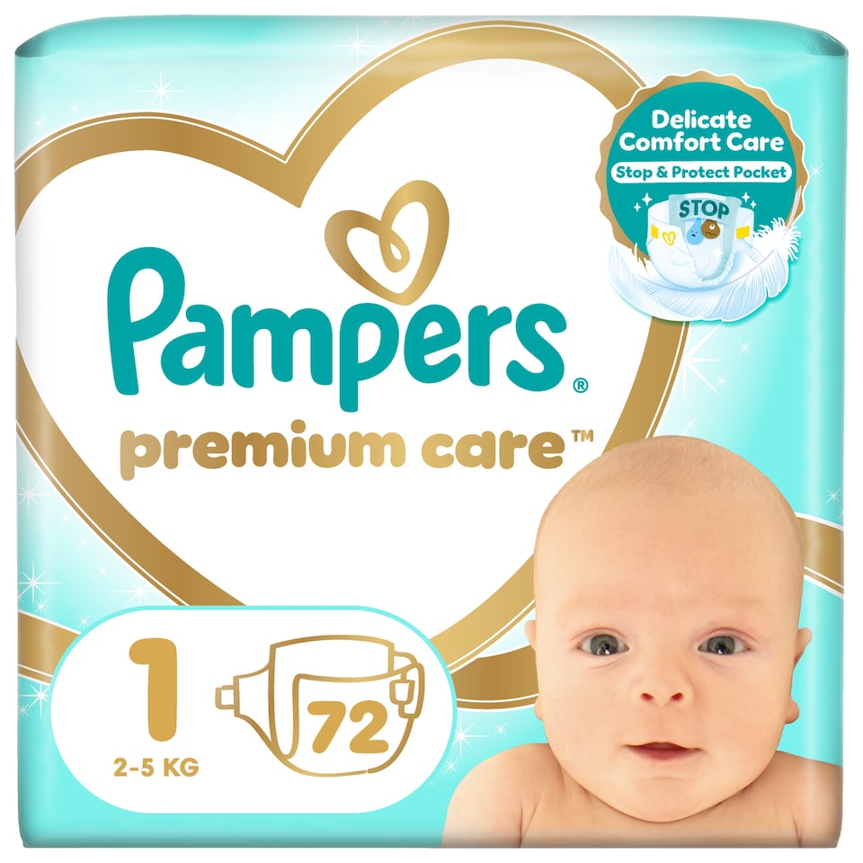 image 1 of Pampers Premium Care Size 1, 72 Nappies, 2kg-5kg
