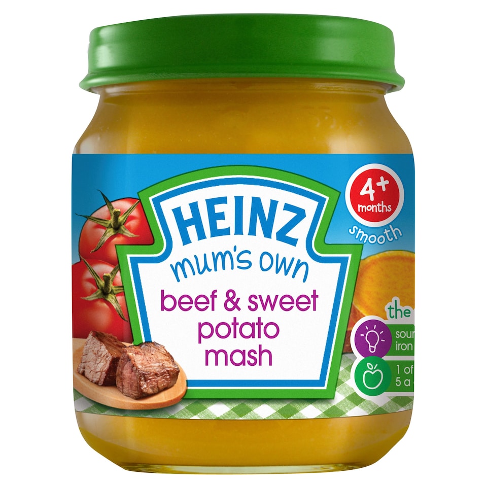 Heinz Beef & Sweet Potato Mash Baby Food Jar 120g
