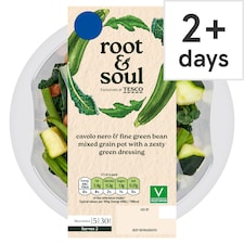 Root & Soul A mix of tender green vegetables with borlotti beans and grains 280g