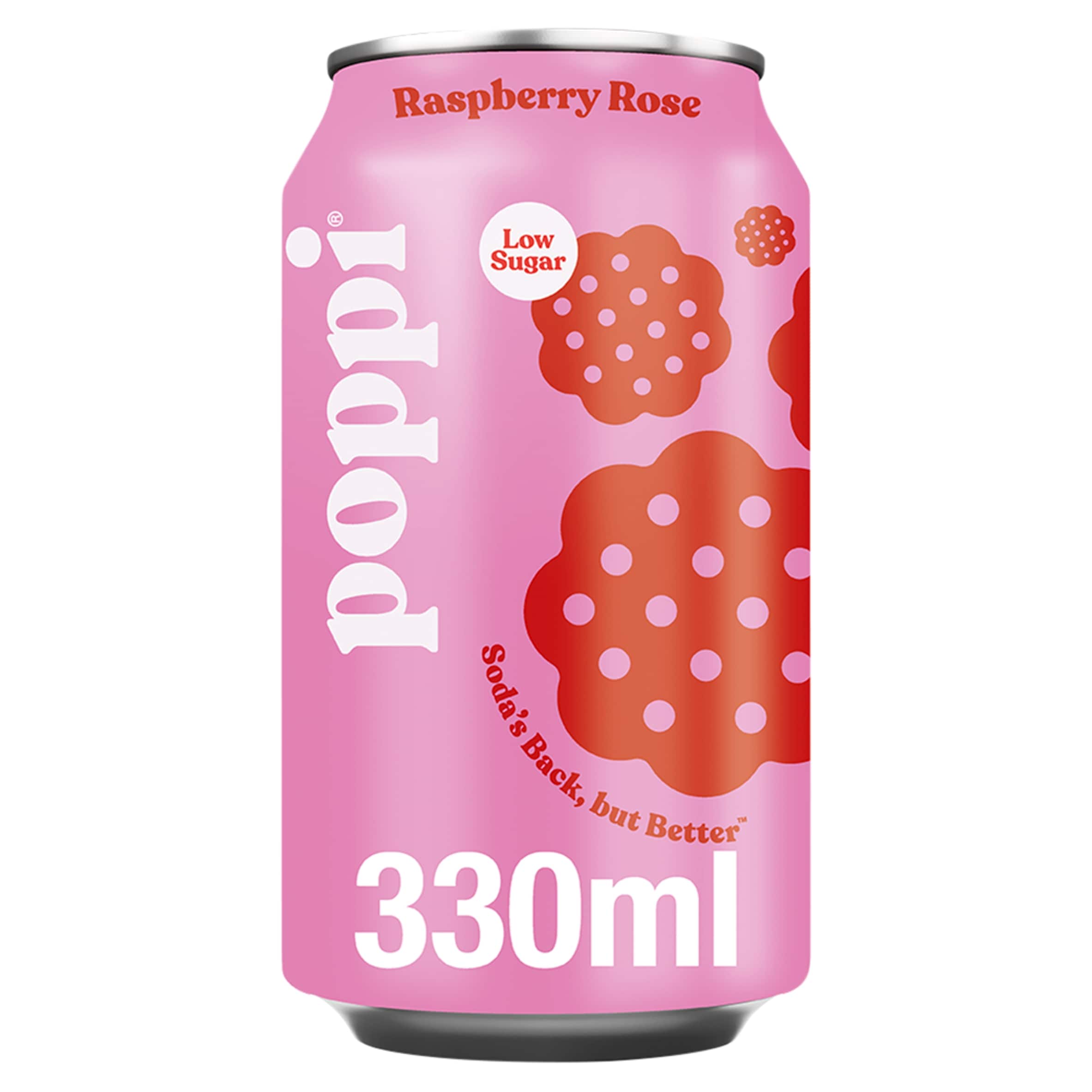 Poppi Raspberry & Rose Soda Can 330ml