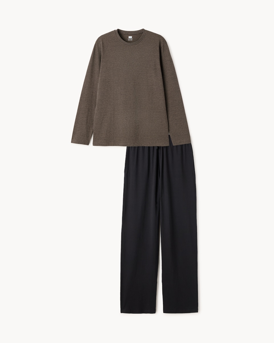 F&F Pure Cotton Pyjama Set in Camel
