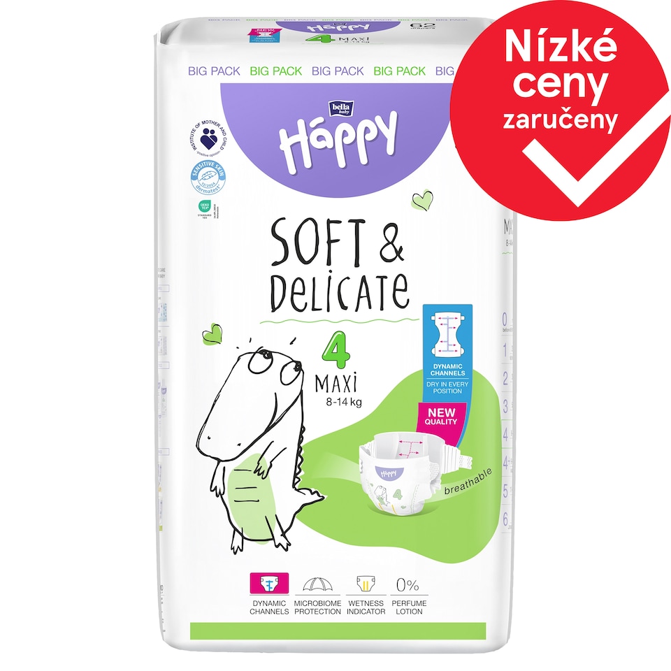 Bella Baby Happy Soft & Delicate Disposable Diapers 4 Maxi 8-14 kg 62 pcs