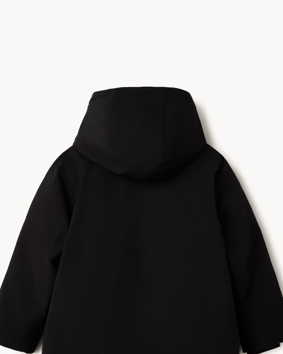 image 1 of F&F Boys Waterproof Longline Hooded Parka in Black