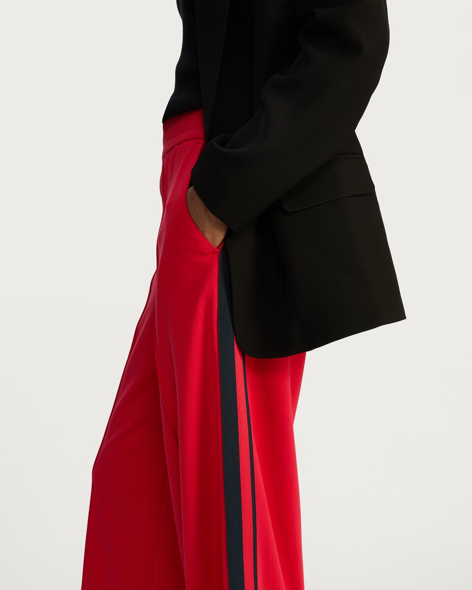 image 1 of The F&F Edit Side Stripe Wide Leg Trousers in Red