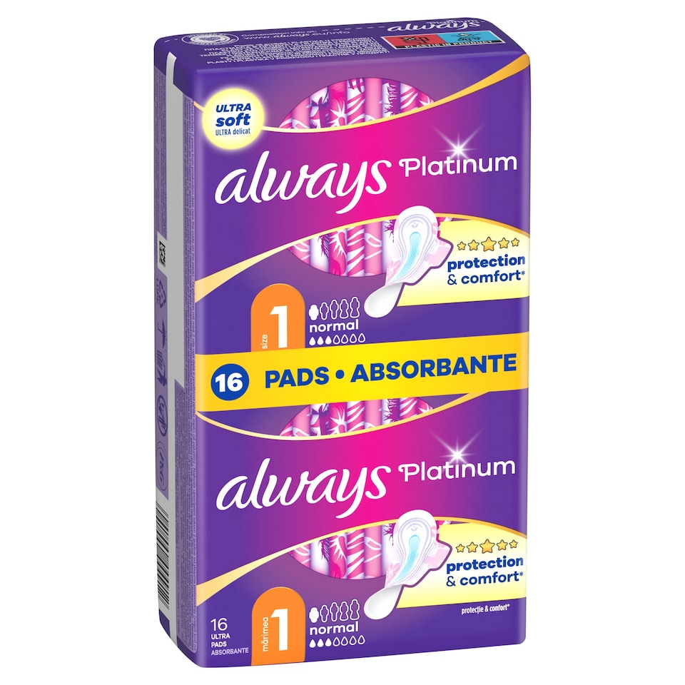 Obrázek 1 pro produkt Always Platinum Normal Hygienické Vložky S Křidélky 16 ks