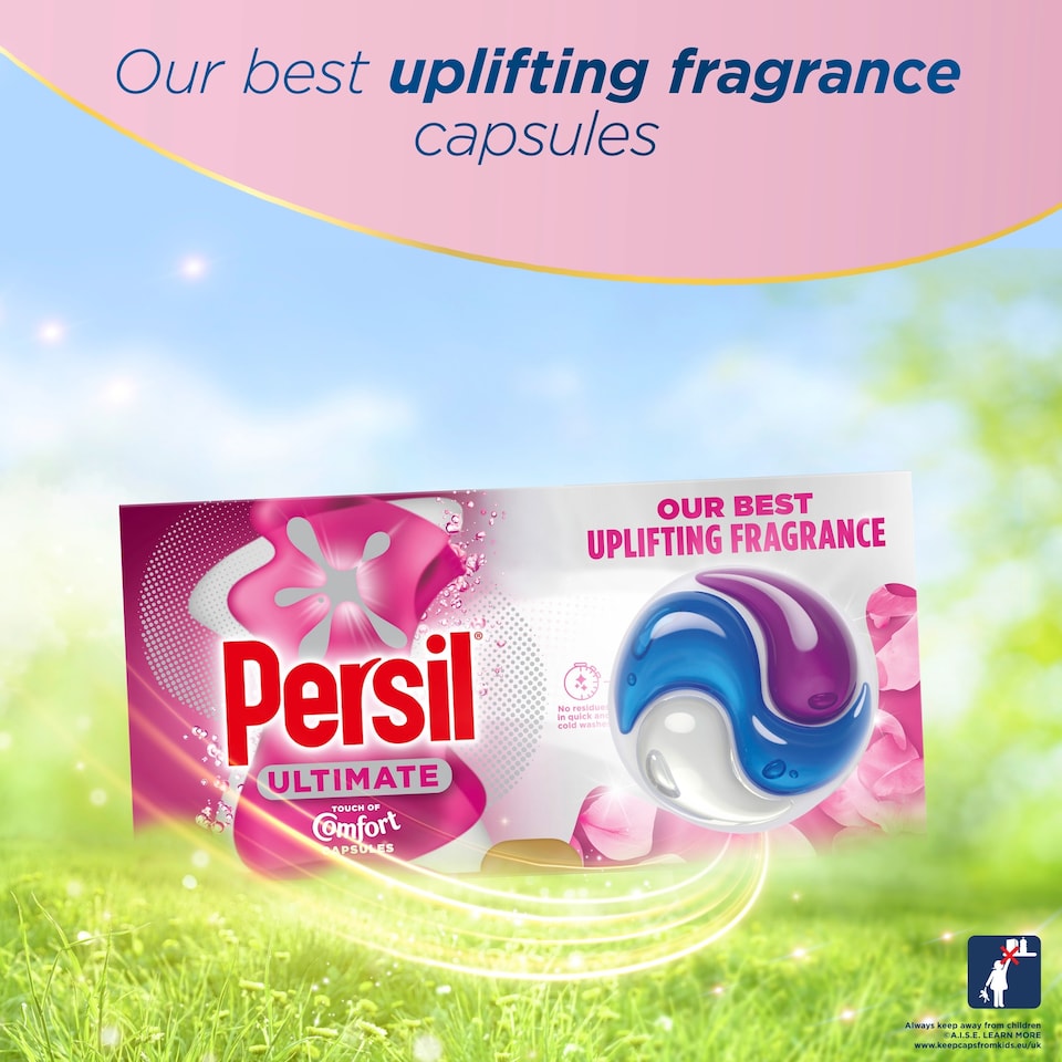 image 1 of Persil Ultimate Touch of Comfort Laundry Washing Detergent Capsules 33 Washes 696g
