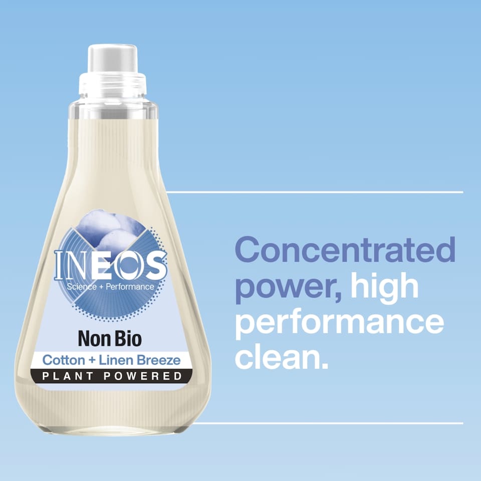 image 1 of INEOS Non Bio Sensitive Laundry Liquid Detergent Cotton + Linen Breeze 34 Washes 1040ml