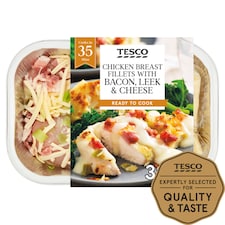 Tesco Cheese Leek & Bacon Chicken Breasts 2 Pack 390G