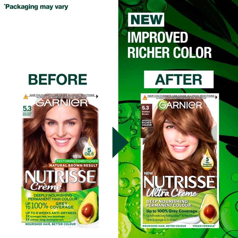 image 1 of Garnier Nutrisse Creme Permanent Hair Colour - Golden Brown 5.3