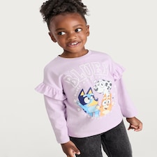 Bluey and Friends Pure Cotton Long Sleeved Top in Purple