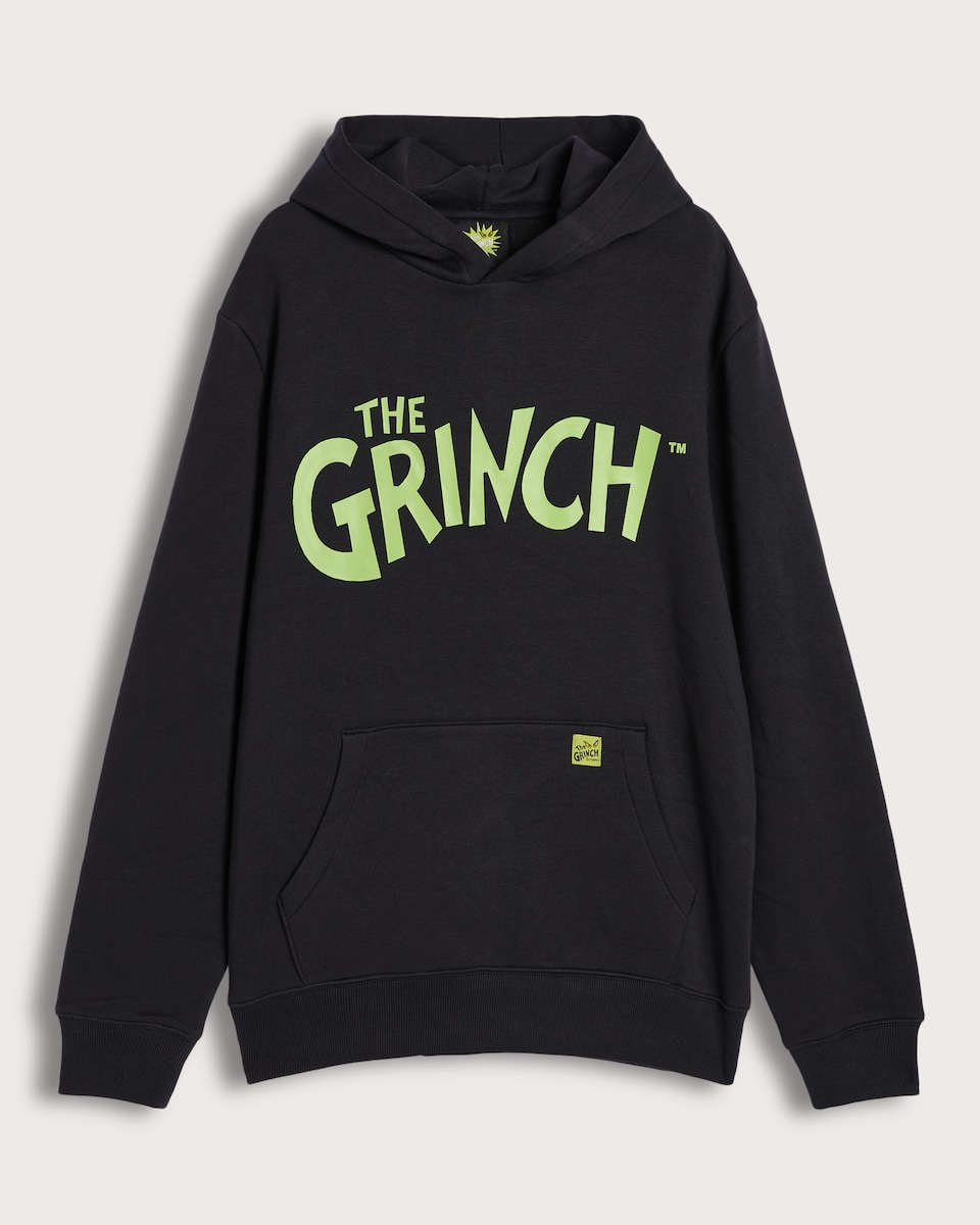 image 1 of The Grinch Slogan Hoodie in Black