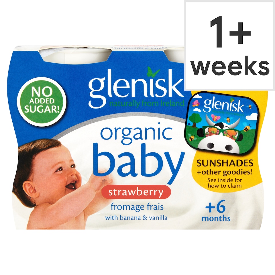 Glenisk Organic Baby Fromage Frais Strawberry Mango Banana 4X60g