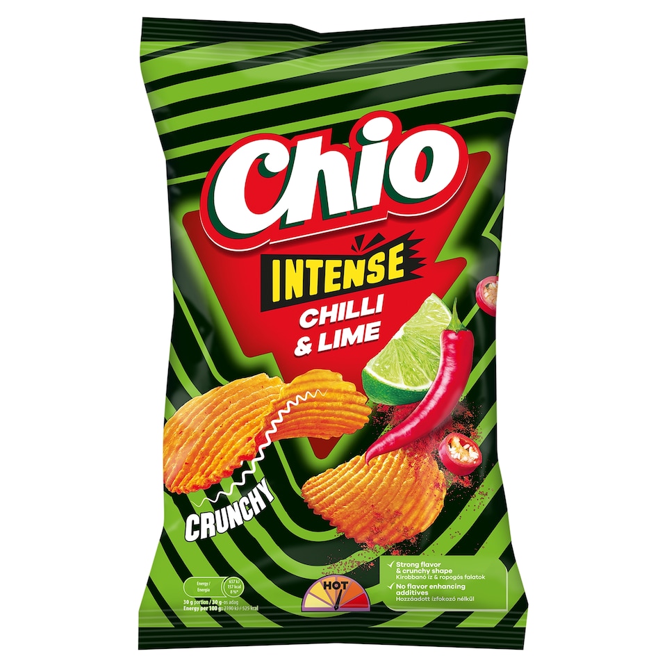 Chio Intense Spicy Potato Chips with Chilli and Lime Flavor 120 g