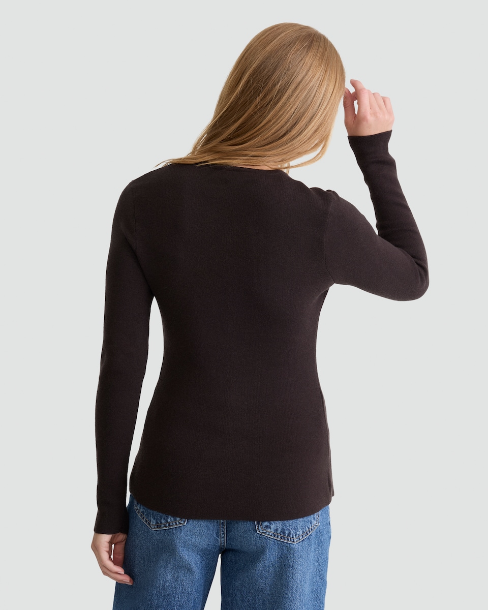 image 1 of F&F Knitted Button Front Cardigan in Brown