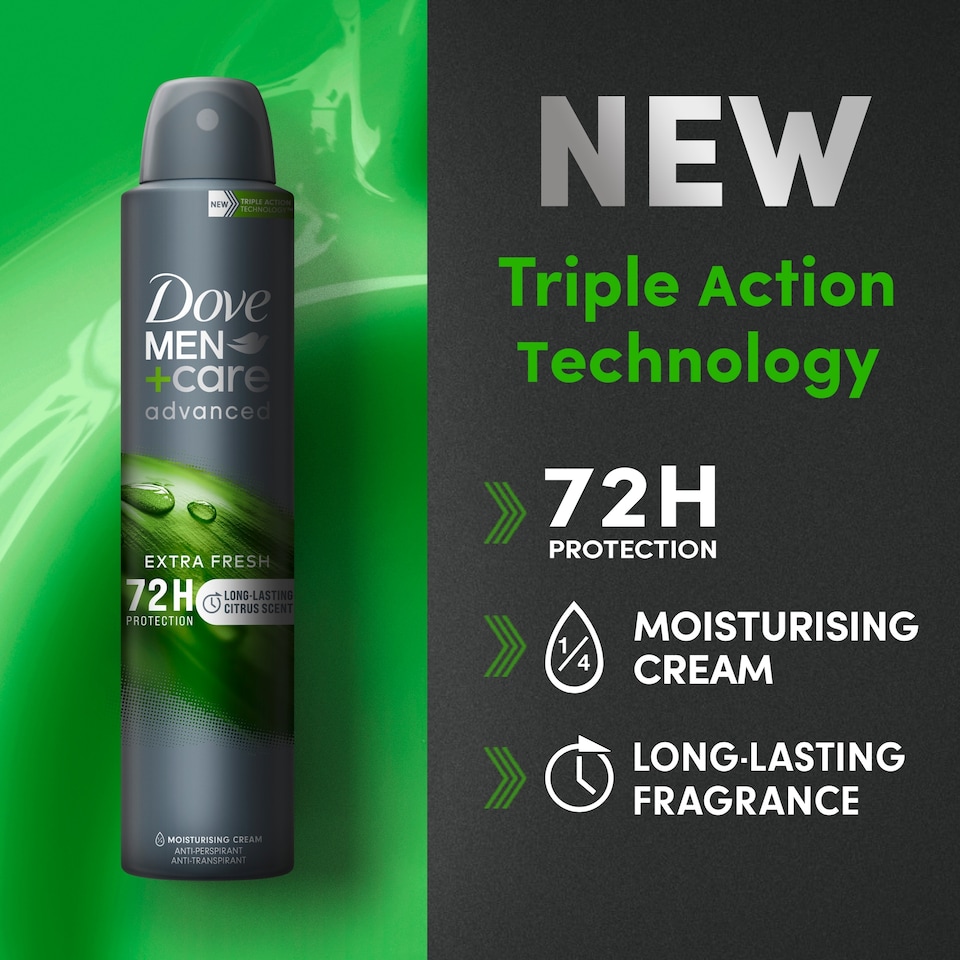 image 1 of Dove Men+Care Extra Fresh 72h Antiperspirant Deodorant 200ml