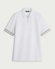 image 4 of F&F Textured Zip Neck Relaxed Fit Polo Shirt in White
