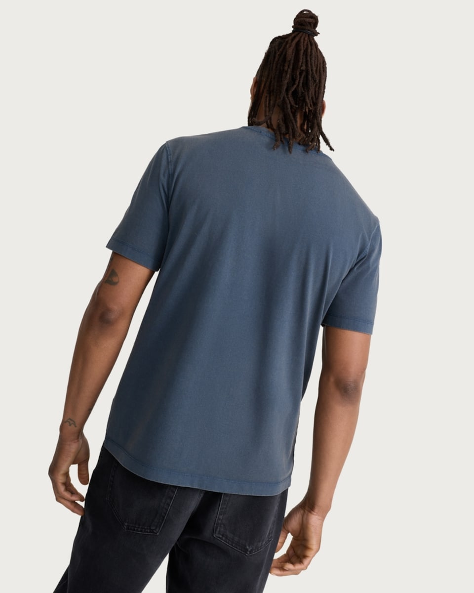 image 1 of AC/DC Pure Cotton Acid Wash Band Print T-Shirt in Navy