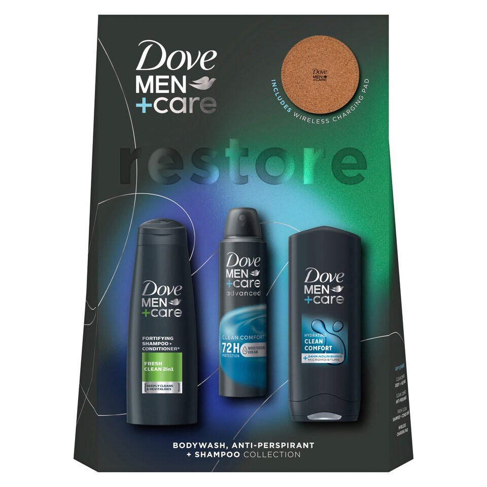 image 1 of Dove Men+Care Clean Comfort Trio with Charging Pad Gift Set