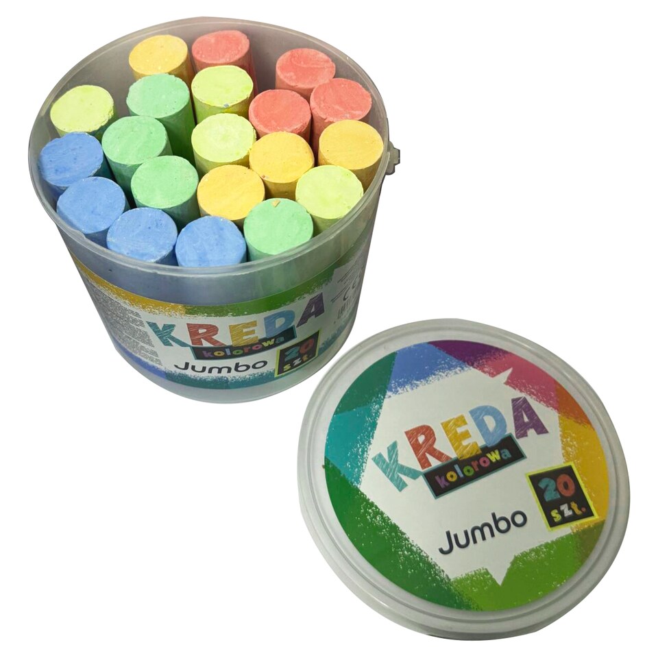Obrázek 1 pro produkt Křída na chodník v kyblíku různé barvy 20 ks
