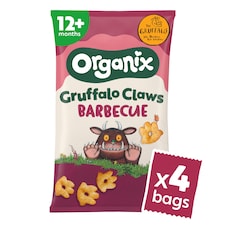 Organix BBQ Gruffalo Claws Multipack Organic Toddler Snack 4x15g 12 months+