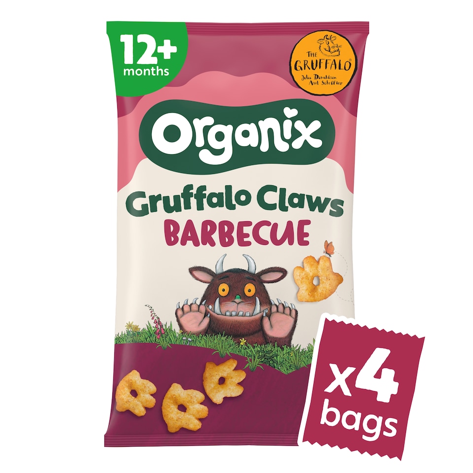 image 1 of Organix BBQ Gruffalo Claws Multipack Organic Toddler Snack 4x15g 12 months+