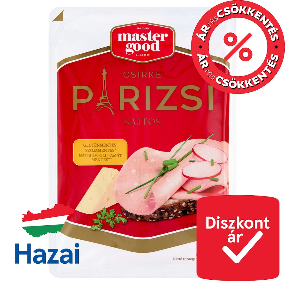 Master Good szeletelt sajtos csirke párizsi 90 g  1. kép